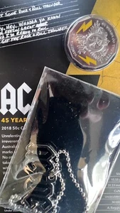 45 Years of Thunder 2018 AC/DC Aussie Uncirculated RAM Carded 50c + Necklace - Picture 1 of 6