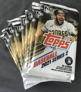 2021 Topps Series 2 Baseball Factory Sealed MEGABOX PACK 16 Cards Blue Parallels - Picture 1 of 1
