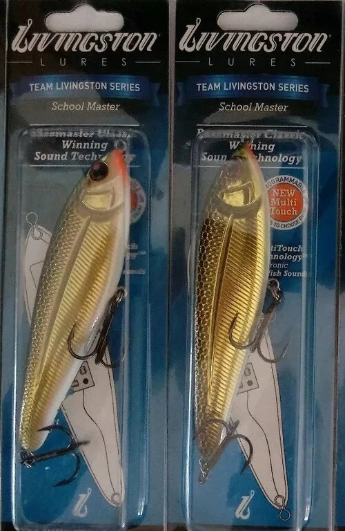 Livingston School Master 4"  Gold Shad fishing lure Jerkbait lot of 2 - Image 1 of 1