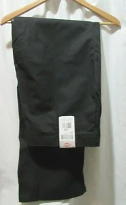 Dickies FP322BK Women's Relaxed Fit Flat Front Pants - Black 16R, 18R & 22R - Picture 1 of 4