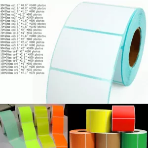 Barcode Price Size Name Blank Label Thermal Printing Label Paper Color Tags Lot - Picture 1 of 56