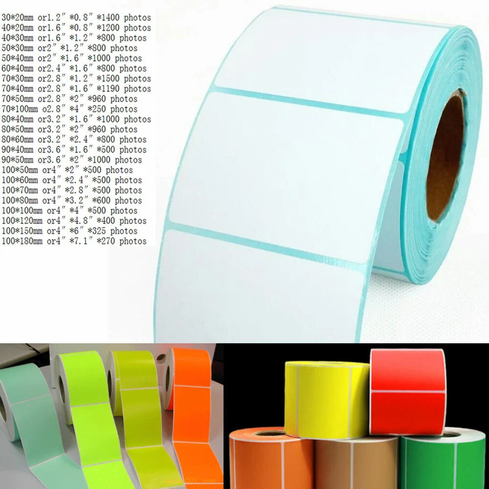 Barcode Price Size Name Blank Label Thermal Printing Label Paper Color Tags Lot - Image 1 of 3