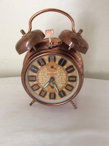 VINTAGE INSA COPPER ALARM CLOCK, YUGOSLAVIA Cover