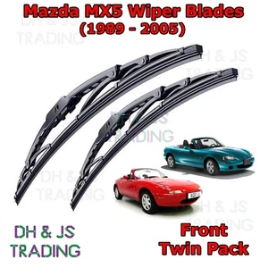 (89-05) Mazda MX-5 MK1 MK2 Front Wiper Blades Windscreen 18" x2 Hook Type Wipers - Picture 1 of 1