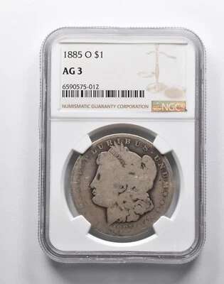 AG3 1885-O Morgan Silver Dollar NGC Lowball Low Ball Pocket Piece *9114 - Image 1 of 3