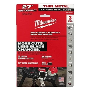 Milwaukee 48-39-0711 27" 12/14 TPI Extreme Thin Metal Bandsaw Blades 3-PK - Picture 1 of 5