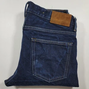 L.O.G.G H&M Mens Denim Blue Jeans Leather Tab Selvedge Slim Fit 31x33 Button Fly - Picture 1 of 15