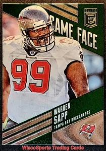 Warren Sapp Donruss Elite Game Face 2016 verde paralelo #GF-WS HOF Buccaneers - Imagen 1 de 5