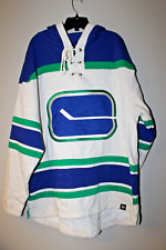 New NHL Vancouver Canucks old time jersey style mid weight cotton hoodie men XL