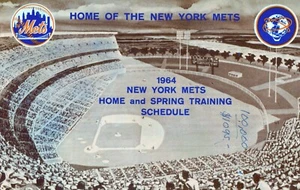 1964 Mets Pocket Schedule "FIRST YEAR AT SHEA STADIUM"  Mets VERY OWN FILE COPY - Bild 1 von 3