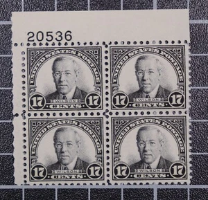 Scott 697 17 Cents Wilson MNH Plate Block Of 4 UL 20536 SCV $50.00 - Picture 1 of 2