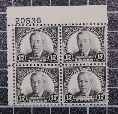 Scott 697 17 Cents Wilson MNH Plate Block Of 4 UL 20536 SCV $50.00 - Image 1 of 2