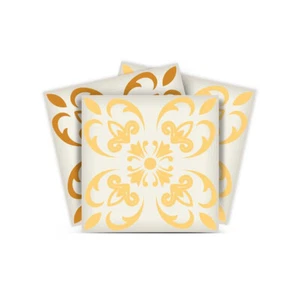 4" X 4" Golden Yellow Retro Peel And Stick Removable Tiles - Picture 1 of 9