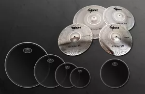 LOW VOLUME CYMBALS RECH STEALTH CYMBAL SET PACK + BAG + 2 PLY MESH DRUM HEADS - Bild 1 von 11