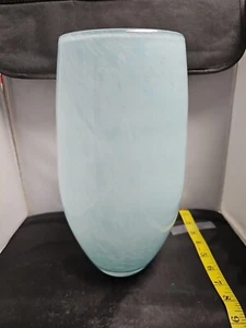 Schöne Kunstglas große Lgt grün/blau/weiß Vase - Bild 1 von 14