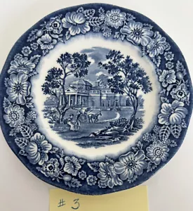 Liberty Blue Bread & Butter Plate Monticello Staffordshire Ironstone CRAZING - Picture 1 of 7