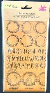 Crafters Square, Rub on Transfers, Parchment, Alphabet, Wreaths, Black, Versatil - Picture 1 of 3