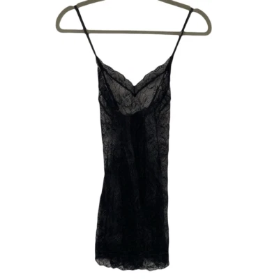 Victoria’s Secret Sheer Elegant Black Whimsigoth Lace Mini Slip Dress Small - Image 1 of 4