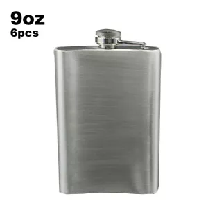 SALE 6 x 9oz Stainless Steel Hip Flask Liquor Alcohol Engravable Whiskey Bottle - Picture 1 of 5