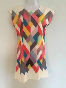 Mini Vestido Túnica Grande (53) con Estampado Geométrico Cuello Escote Ligero Verano Mod - Imagen 1 de 1