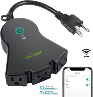BN-LINK Smart Outdoor WiFi Outlet Compatible with Alexa and Google Assistant