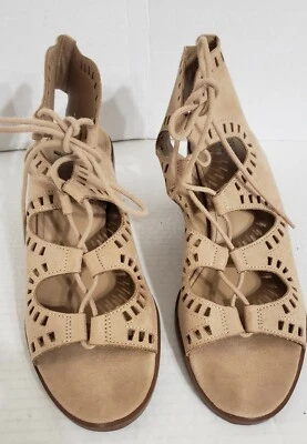 Босоножки женские Mossimo Supply Co 9 желтовато-коричневые гладиаторские с вырезом на шнуровке обувь - Изображение 1 из 4