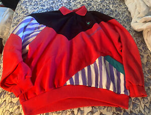 Vintage Le Coq Sportif Colorful Pink Sweatshirt Large