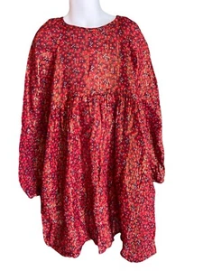 Cat & Jack Dress NWT Girls M Sz 8 Red With Flowers Long sleeve - Picture 1 of 4