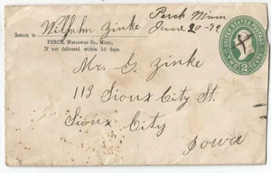 Perch, MN DPO St. James, Minnesota Envelope Cover 1892 from Zinke Postal History - Picture 1 of 2