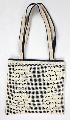 Bolso Jean & Crochet Bordado Hecho a Mano Italia Denim Nuevo con Etiquetas Foto 1 de 4