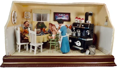 Dollhouse Room Box Kitchen Miner's Memories Ed Crepak OOAK Fully Furnished MCM - Image 1 of 4