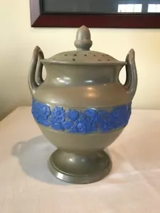 Wedgwood Gray Drabware Bough Pot, Potpourri, Pierced Lid , Early 1800s - Picture 1 of 7