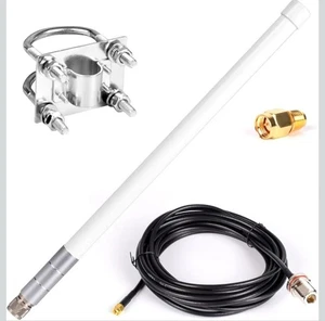 Waterproof 5.8Dbi Lora 915Mhz Fiberglass Antenna with 20Ft Low Loss KMR195 Cable - Picture 1 of 9