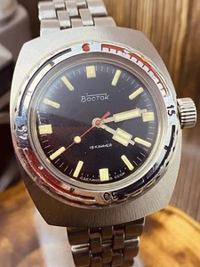 Wostok Schiffshelm Amphibie mechanisch Vintage Sowjetzeit Herrenuhr UdSSR #8816 - Bild 1 von 23