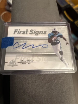 2007 SP Chirography - First Signs Chris Henry #FS-CH Silver /75 (AU, RC) - Image 1 of 3