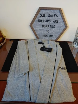 NWT Hugo Boss Gray Men's Kimono XXL Lightweight Robe w/Belt NEW  - Image 1 of 4