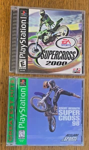 Jeremy McGrath Supercross '98 und Supercross 2000 - Playstation 1 PS1 Spiele Konvolut - Bild 1 von 3