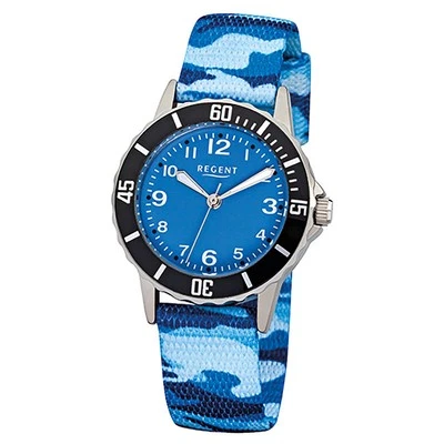 Regent Orologio Bambini Blu Analogico F-940 Tessile Stoff-Armband URF940 - Immagine 1 di 4