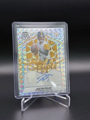 2024 Panini Mosaic JUSTIN FIELDS Auto Silver Mosaic Scripts #SC-JFS Steelers 🔥 - Image 1 of 3