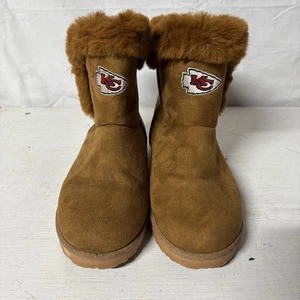 Women’s FOCO KC chiefs Size 9 Tan Ankle Boots EUC - Picture 1 of 8