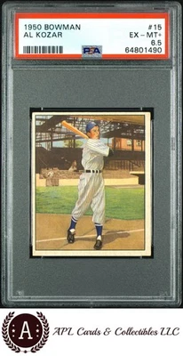 1950 Bowman #15 Al Kozar PSA 6.5 - Image 1 of 2