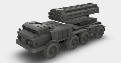 BM-27 Uragan (9P140) Raketenwerfer ZIL-135 USSR Bausatz 3D Druck 1:100 - 1:35 - Bild 1 von 4