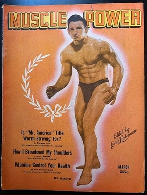Muscle Power Magazine March 1948 Vintage Bodybuilding Magazine, Leo Marcyk Cover - Image 1 of 3