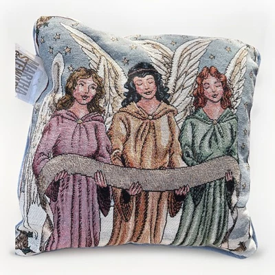 "Almohada tapiz Martha Stewart 3 ángeles azul 15"" cuadrada vintage" Foto 1 de 4