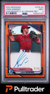 2024 Bowman John Wimmer Chrome Prospects Autographs Orange Refractors #/25 PSA 9 - Picture 1 of 2