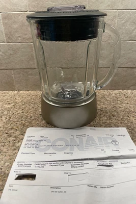 Новая сменная банка для блендера Cuisinart SPB-600 стеклянная банка серебристый воротник черная крышка - Изображение 1 из 4