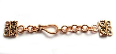 1 SET SOLID COPPER EXTENDER TOGGLE CLASP 3 STRAND ANTIQUE COPPER  636 ATL-209 - Image 1 of 3