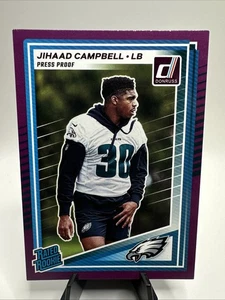 2025 Donruss - #343 Jihaad Campbell Rated Rookie Purple Press Proof (RC) - Bild 1 von 2