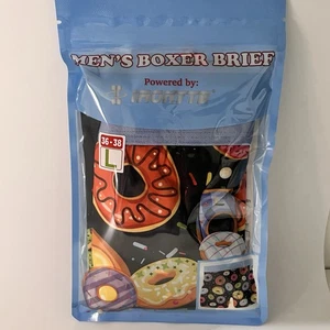 Donut Men's Boxer Briefs Stretch Funny Crazy Novelty Gift Size Large 36-38 NIP - Picture 1 of 6