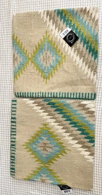 surya Kilim pillow tapestry 18"x18" gorgeou wool/cotton set of 2 $ 258  NWT - Image 1 of 4